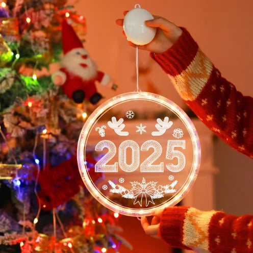 Merry Christmas LED Fairy Lights Santa Claus Elk Living Doors Windows Decoration New Year Gift  Christmas Tree Hanging Light