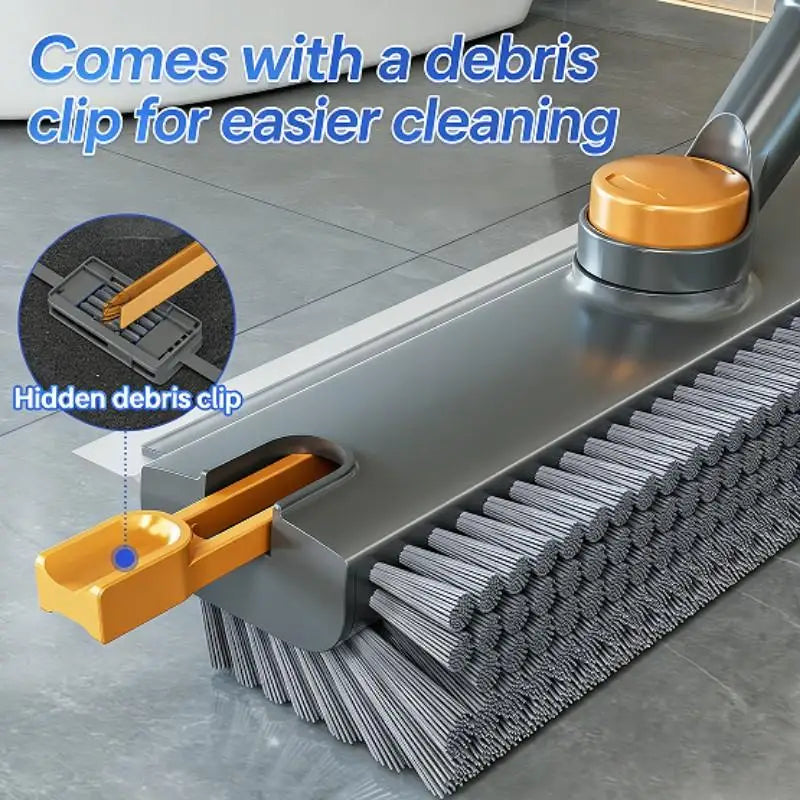 Three-In-One Long Handle Floor Cleaning Brush Set, Heavy-Duty Hard Bristles Scrubber for Shower Room Bathroom Deck Garage Kitche
