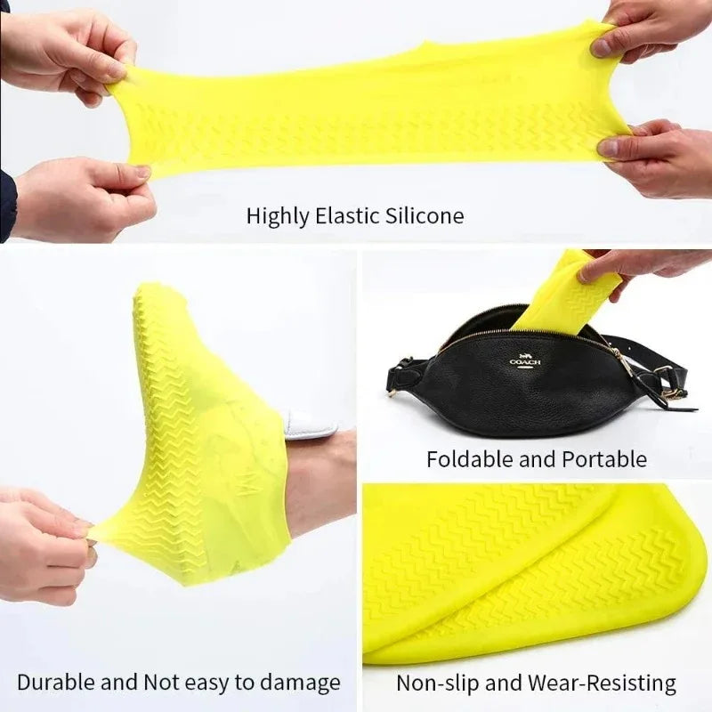 Waterproof Rain Shoe Covers Silicone Non-slip Wear-resistant Outdoor Adult Children Boots Portable Elastic Reusable