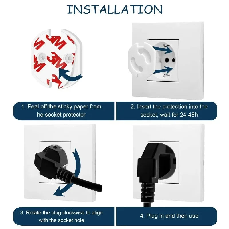 EU Power Socket Electrical Outlet Baby Kids Child Safety Guard Protection Anti Electric Shock Plugs Protector Rotate Cover