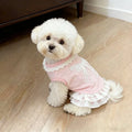 Pet Spring Summer Dress Thin Pink Bow Cute Skirt Breathable Clothes for Small Dog Cat Bichon Schnauzer Daily Apparel