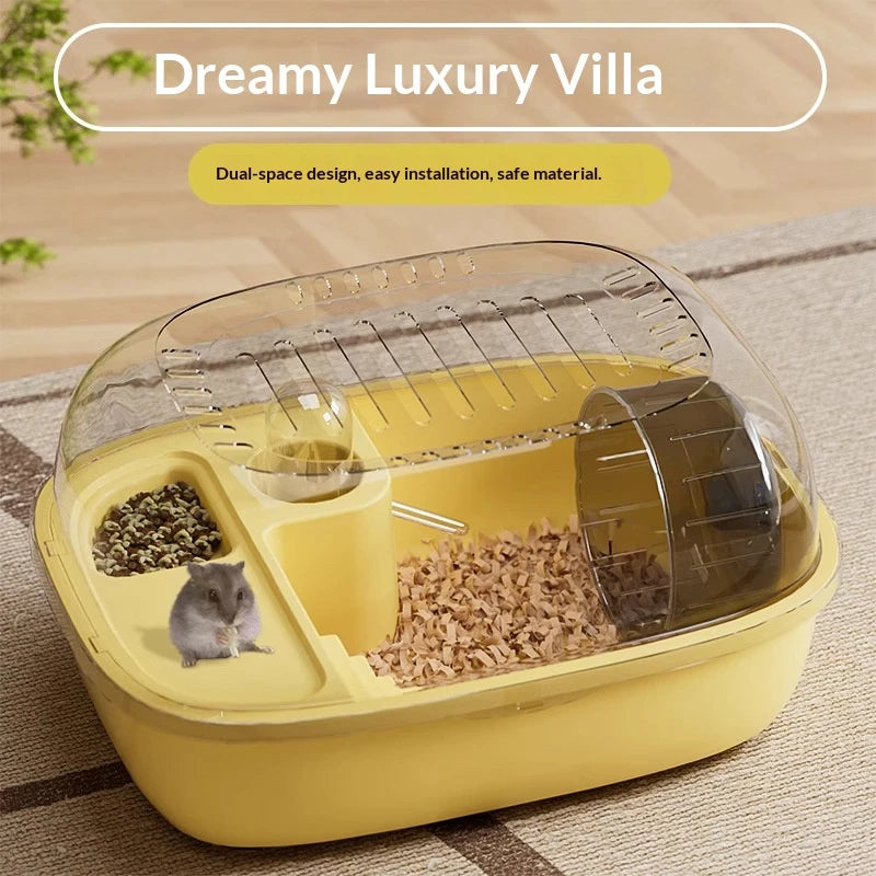 Luxury Large Capacity Hamster Golden Hamster Cage Habitat Villa Large 2-Layer Platform Cage Hiding Nest Small Pet Supplies