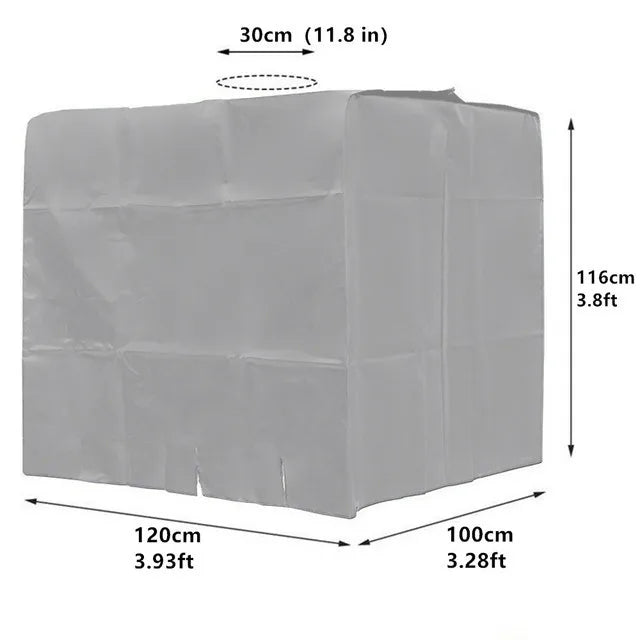 1000L IBC Water Tank Cover Tarpaulin Waterproof UV Resistant Tarpaulin with Zipper for IBC Rain Tank Cover Dustproof