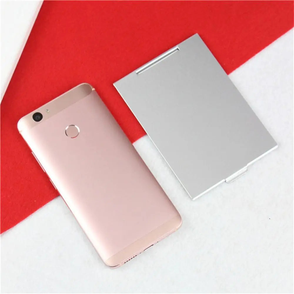 Small Mirror Aluminum Folding Mirror Foldable Compact Makeup Mirrors Rectangle Ultra-thin Pocket Mini Mirror Travel Use
