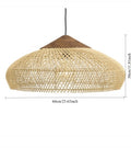 Bohemian Handwoven Rattan Chandelier Scandinavian Wicker Pendant Light with E27 Base for Dining Room & Loft