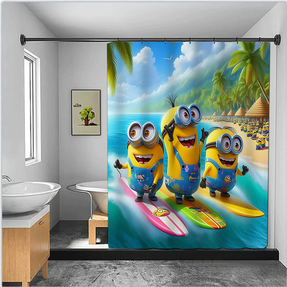Shower For M-Minionss Curtain Waterproof Polyester Fabric Paint Colorful Bath Curtains Home Bathroom Decor Curtain With Hook