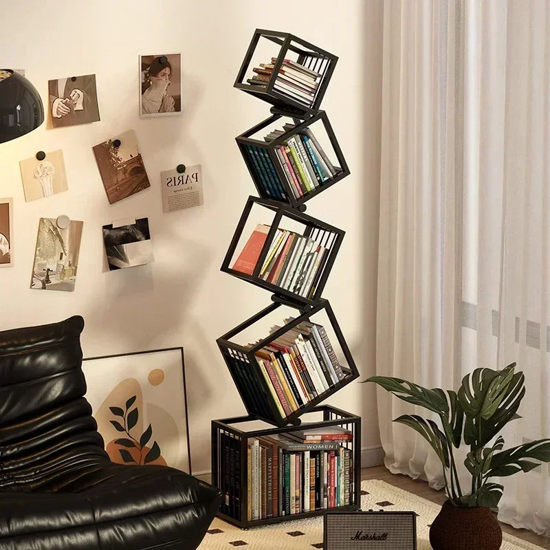 Alien Rotating Bookshelf Living Room Creative Magazine Rack Aesthetic Kid's Picture Book Organizer Estantes Storage Furniture