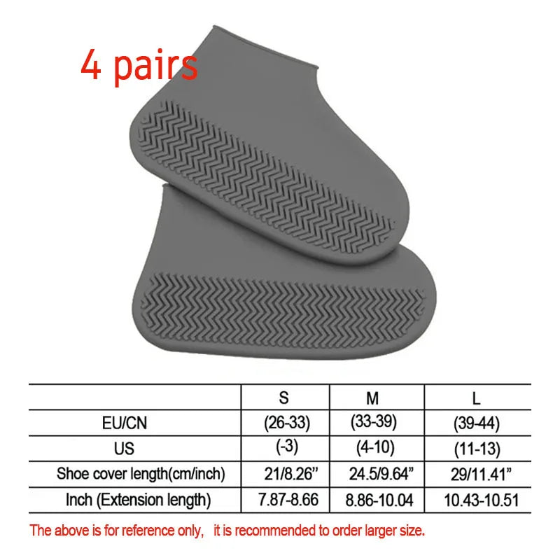Waterproof Rain Shoe Covers Silicone Non-slip Wear-resistant Outdoor Adult Children Boots Portable Elastic Reusable