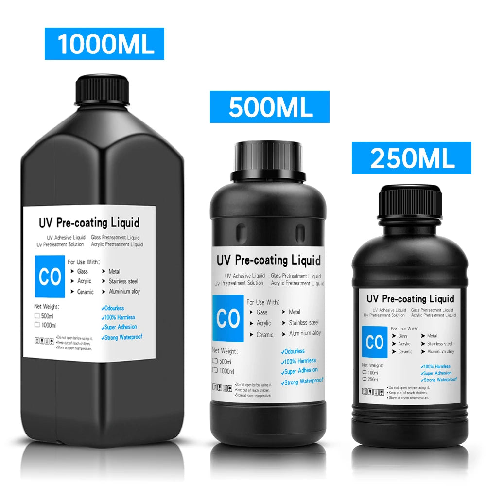 1000ML UV Pre-Coating Primer For UV Flatbed Printer For Printing on Glass Ceramic and Acrylic Metal Wood UV Coating Liquid