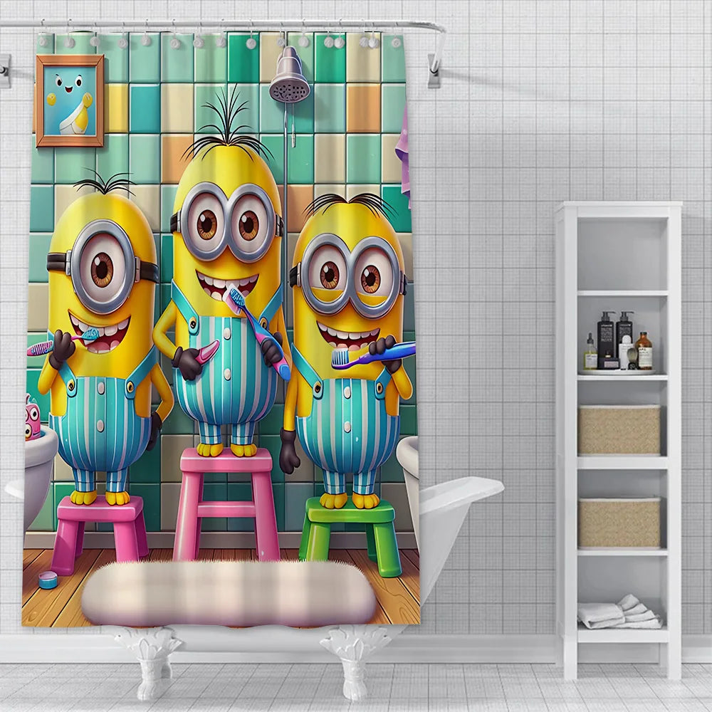 Shower For M-Minionss Curtain Waterproof Polyester Fabric Paint Colorful Bath Curtains Home Bathroom Decor Curtain With Hook