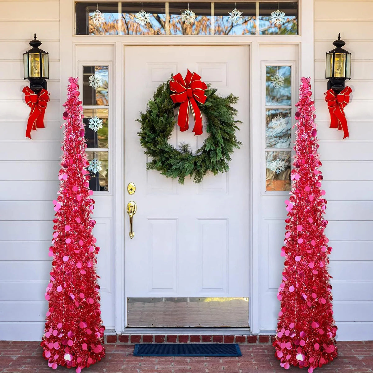 Christmas Tree 1.2m Retractable Foldable Tinsel Chenille Spiral Design Festive Holiday Christmas Decor Home Indoor Accessory