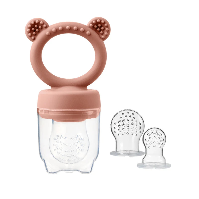 Silicone Bear Shaped Baby Fruit Feeder Fresh Fruit Food Nipple Pacifier - Fun And Healthy Feeding for Babies