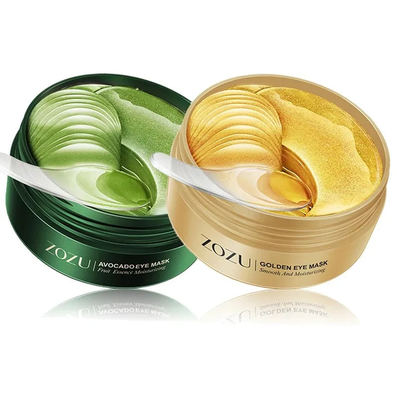 60/120 Pieces Avocado Gold Eye Masks Moisturizing Firming Eye Patches to Improve Eye Bags Anti-Wrinkle Eye Patches for Dark Circles