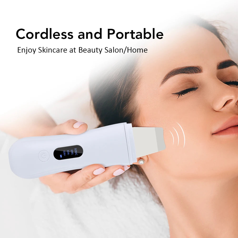 Ultrasonic Skin Scrubber Face Skin Spatula Facial Spatula for Deep Cleansing Blackhead Remover Pore Facial Shovel Cleaner Beauty