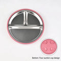 New 1PCS Stainless Steel Plate Detachable Suction Dishes Baby Feeding Sucker Bowl Food Grade Silicone Food Tray Tableware