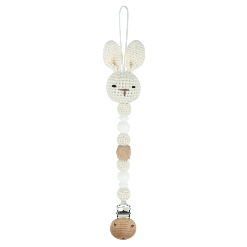 Crochet Koala Pacifier Clip, Handbell Rattle, Teether Doll, Pacifier Chain Clip Set, Cartoon Teething Toy