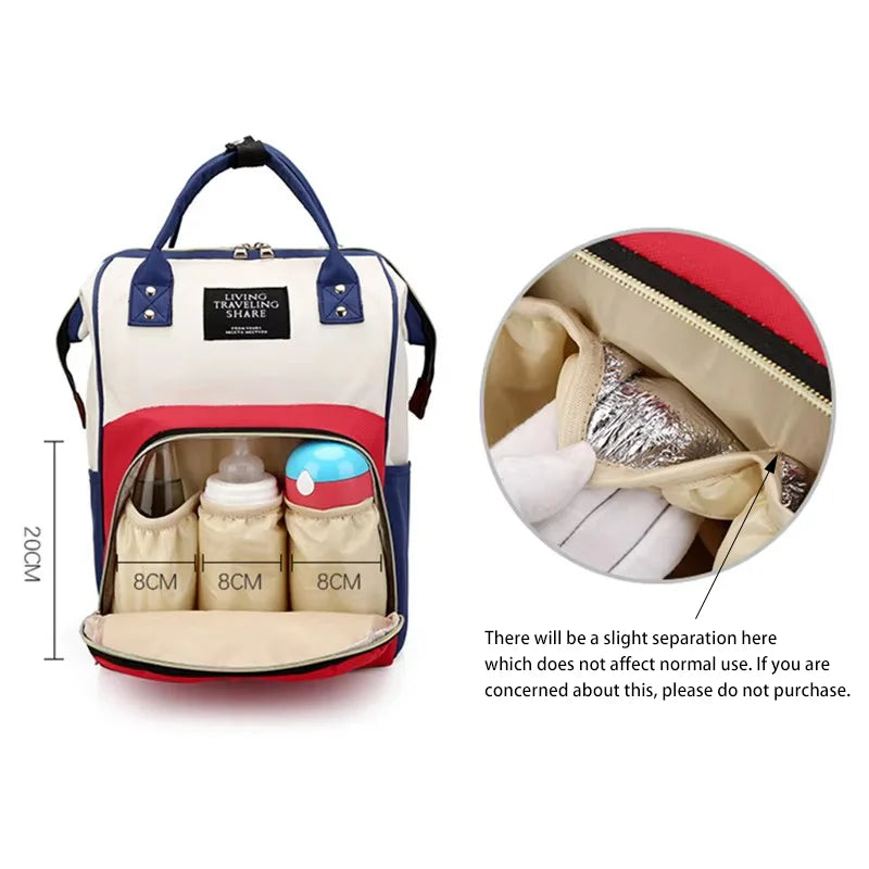 Large Capacity Canvas Diaper Bag, Multifunctional Baby Bottle Thermal Insulation Travel Storage Bag, Fashionable Diaper Bag, Hanging Bag