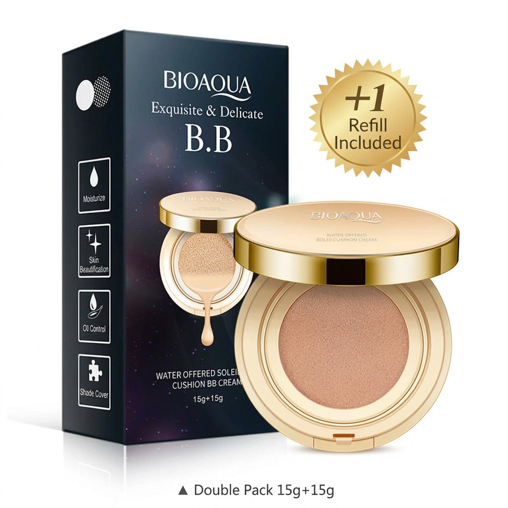 BIOAQUA Air Cushion BB Cream Brighten Concealer Moisturizer Foundation Face Whitening Makeup Facial Base Perfect Cover Cosmetics