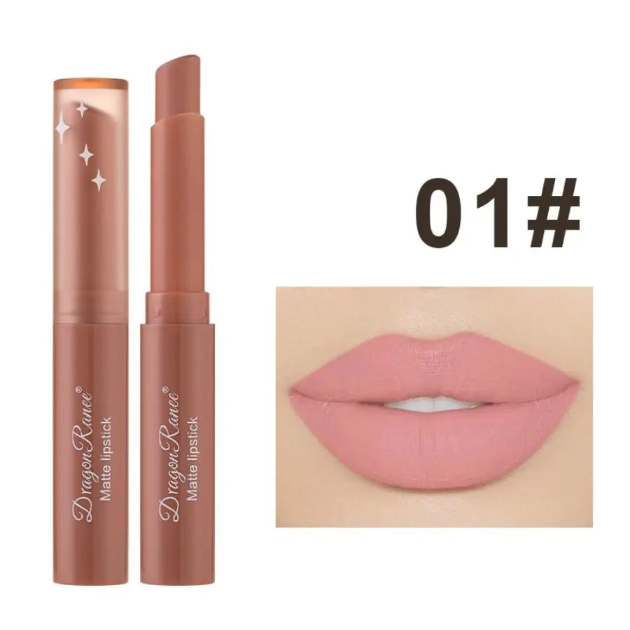 Matte Lipstick, Non-Fading Moisturizing European and American Style Makeup, Velvet Matte Lipstick, Waterproof and Long-Lasting Matte Lipstick