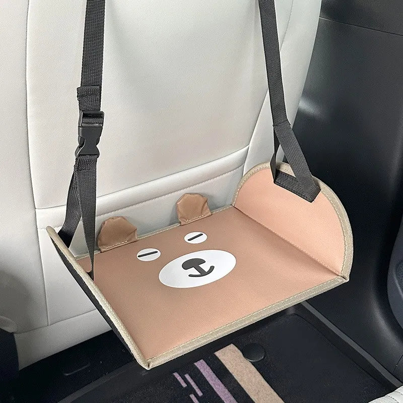 Poggiapiedi universale per seggiolino auto per bambini con cartoni animati, amaca poggiapiedi portatile per sedile posteriore auto con motivo a orsetto