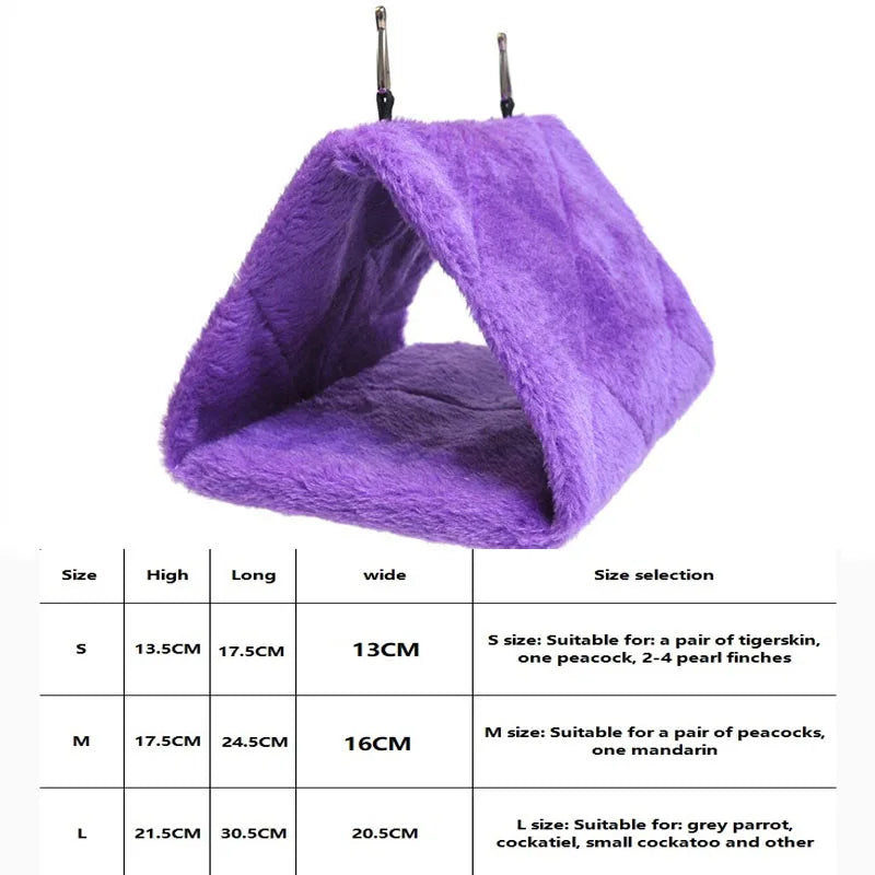 Bird Bed Winter Pet Bird Parrot Cages Warm Plush Hammock Hut Tent Bed Hanging Cave for Sleeping and Hatching Bird Accessories