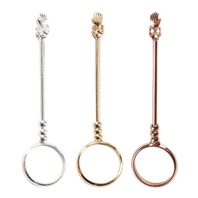 Metal Cigarette Hand Holder Vintage Finger Ring for Women and Men Adjustable Cigarette Clip Smoking Holder