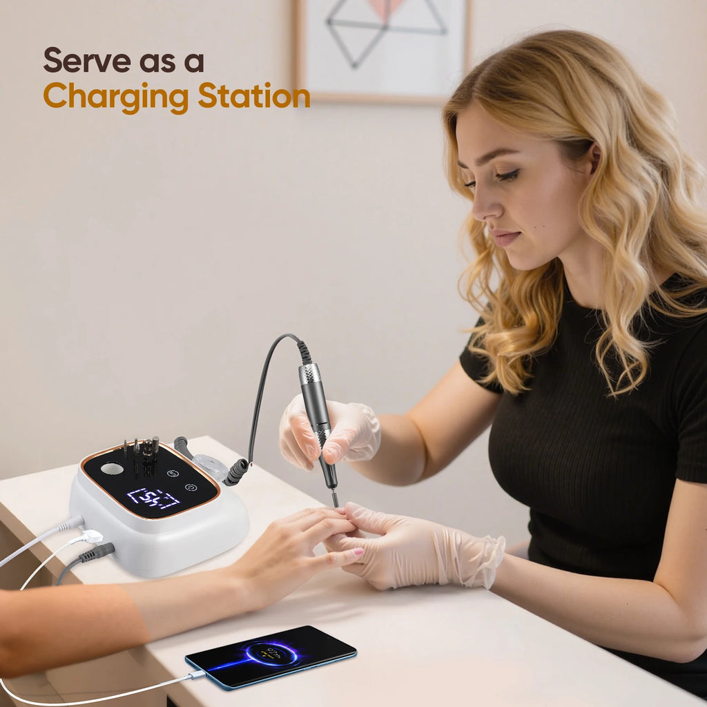Electric Nail Drill 50W 40000RPM Professional Manicure Machine Portable Nails Sander Nail Salon Polisher Equipment Tools