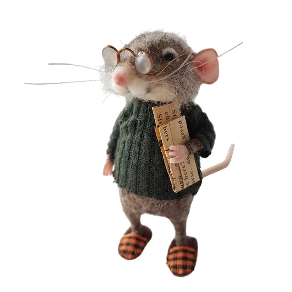 Christmas Needle Felted Mouse Ornament – DIY Handmade Wool Mouse Decoration for Home & Tree