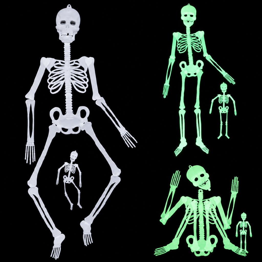 Scary Halloween Decoration Halloween Props Luminous Hanging Decor Outdoor Party Horror Luminous Movable Skull Skeleton