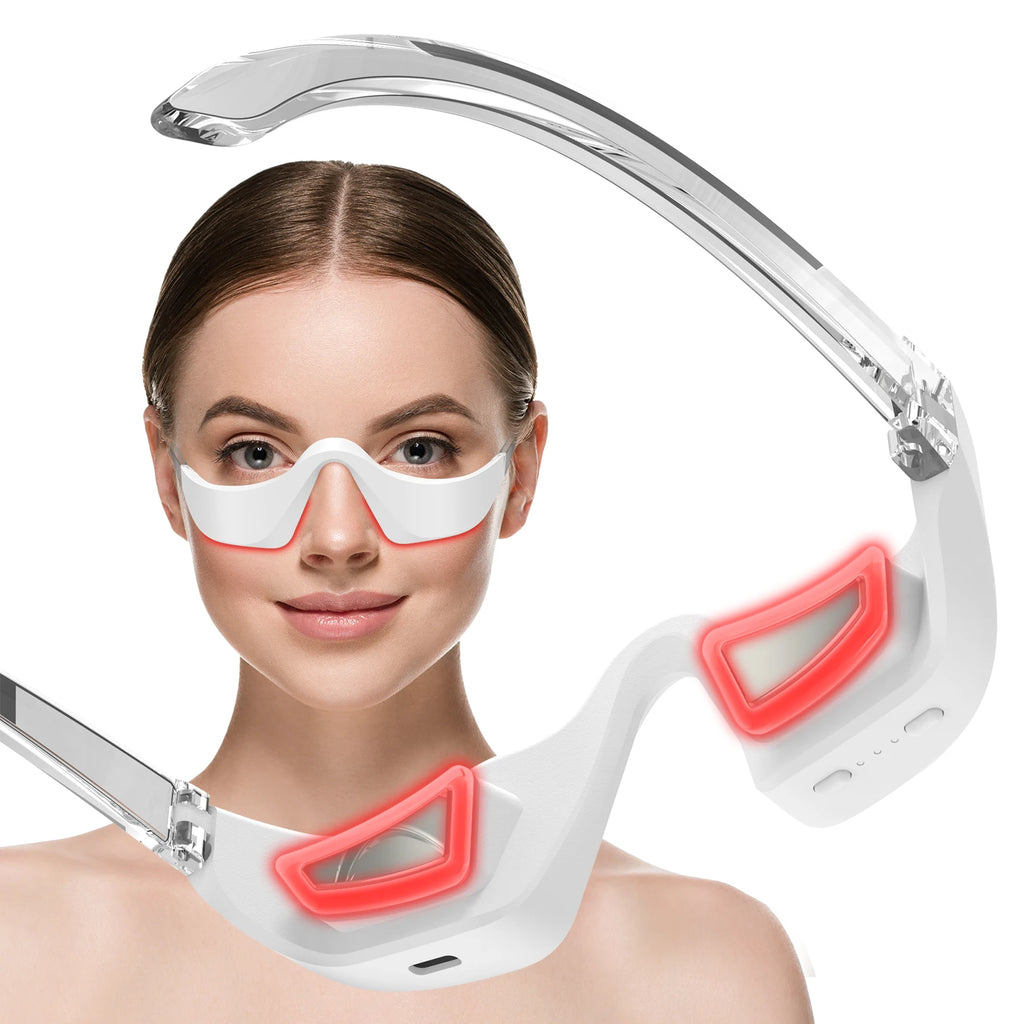 3 Color LED Under Eye Beauty Device 3D Microcurrent Contour Eye Massager Rechargeable Eye Mask for Eye Bag Puffiness Fine Lines