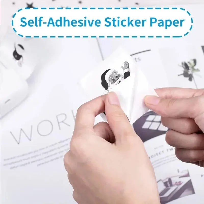 HD Mini Portable Thermal Printer 57mm Self-Adhesive Paper Label Sticker for Phone Picture Photo Printing Universal Portable Labe