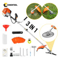Conentool 11000RPM 52CC Petrol Brush Cutter 5 in 1 Handheld Garden Grass Trimmer 2 Stroke Hedge Trimmer Chainsaw Tool