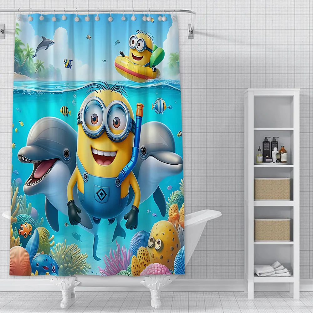 Shower For M-Minionss Curtain Waterproof Polyester Fabric Paint Colorful Bath Curtains Home Bathroom Decor Curtain With Hook