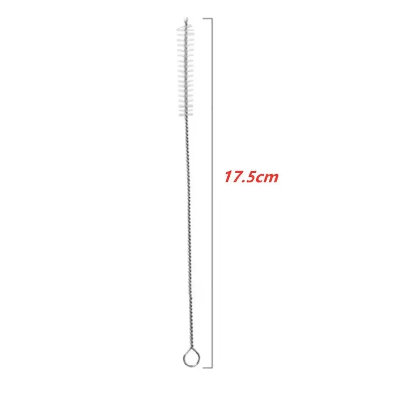 5/10pcs 6mm Drinking Straws Cleaning Brushes Stainless Steel Soft Hair Glass Tube Cleaner Reusable Straw Bottle Cleaning Tools