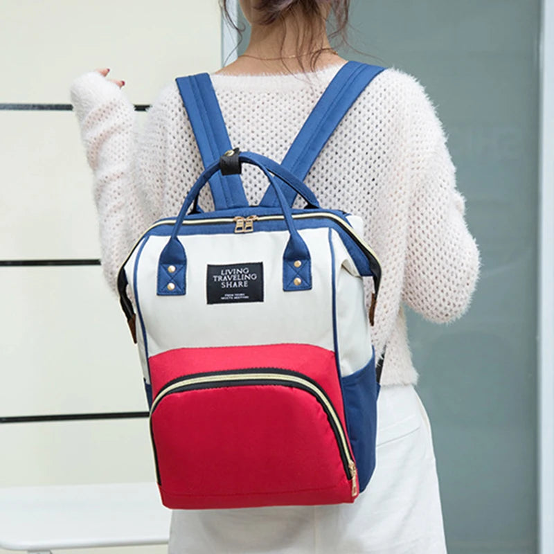 Large Capacity Canvas Diaper Bag, Multifunctional Baby Bottle Thermal Insulation Travel Storage Bag, Fashionable Diaper Bag, Hanging Bag