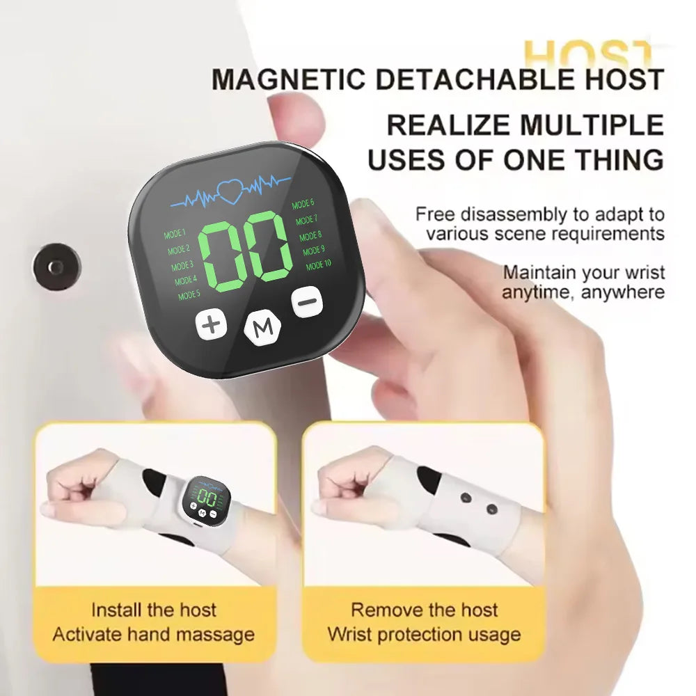 Electric Heating Wrist Massager 5 Levels Hot Compress 3 Levels Vibration Massage Wrist Guard Band Carpal Tunnel