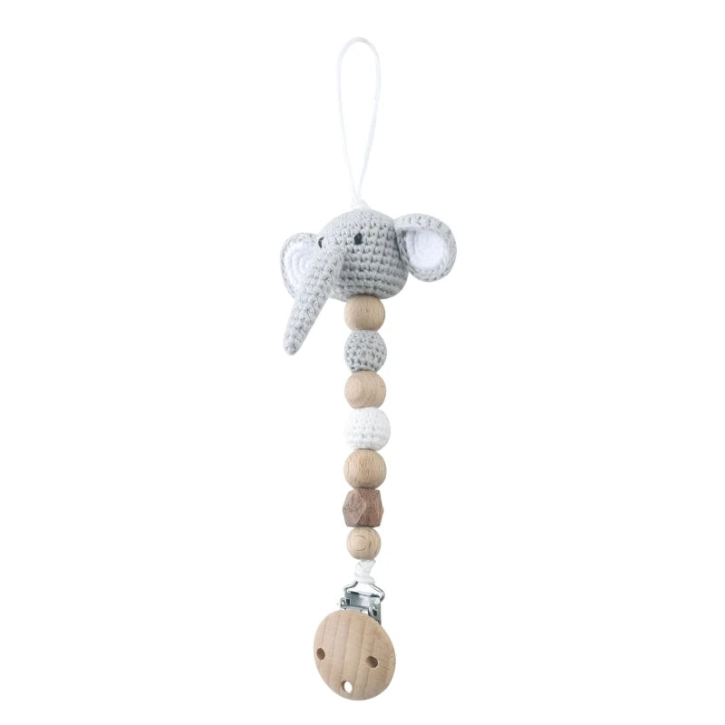 Crochet Koala Pacifier Clip, Handbell Rattle, Teether Doll, Pacifier Chain Clip Set, Cartoon Teething Toy