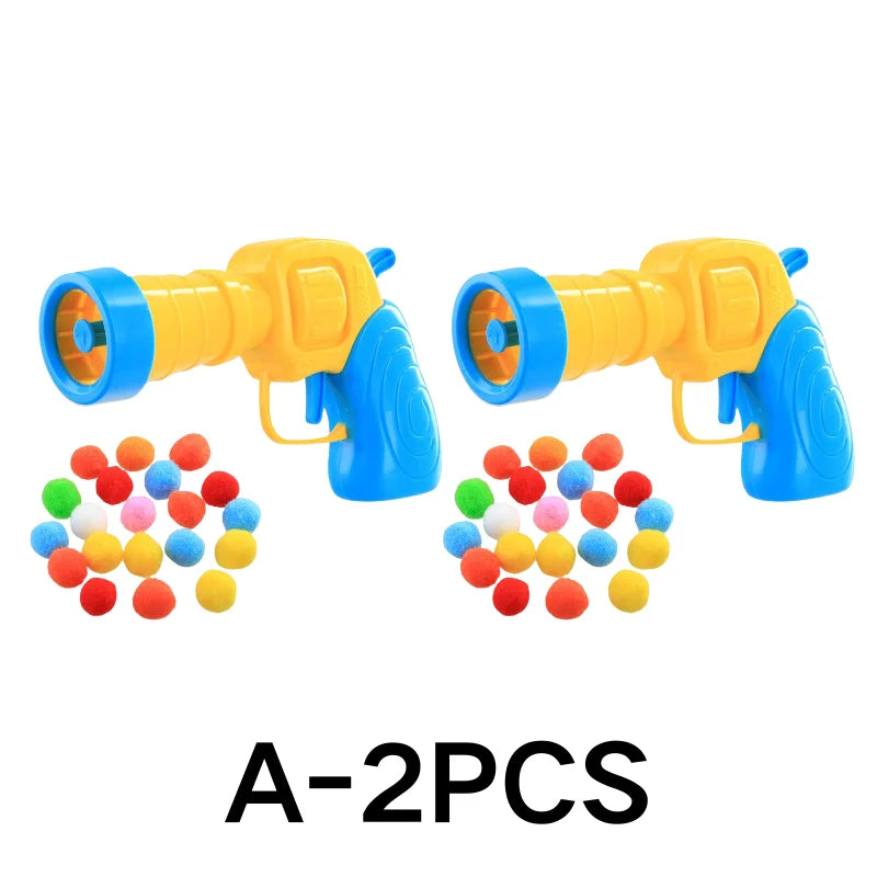Cat Plush Ball Shooting Mini Pompoms Launcher Games Pet Accessories Funny Cat Toys High Bounce Ball To Tease The Pet Supplies