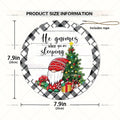1pcs Merry Christmas Dwarf Wooden Ornaments Sign Dwarf Christmas Candy Cane Pattern Wooden Hanging Home Plaque Scene DecorSupply