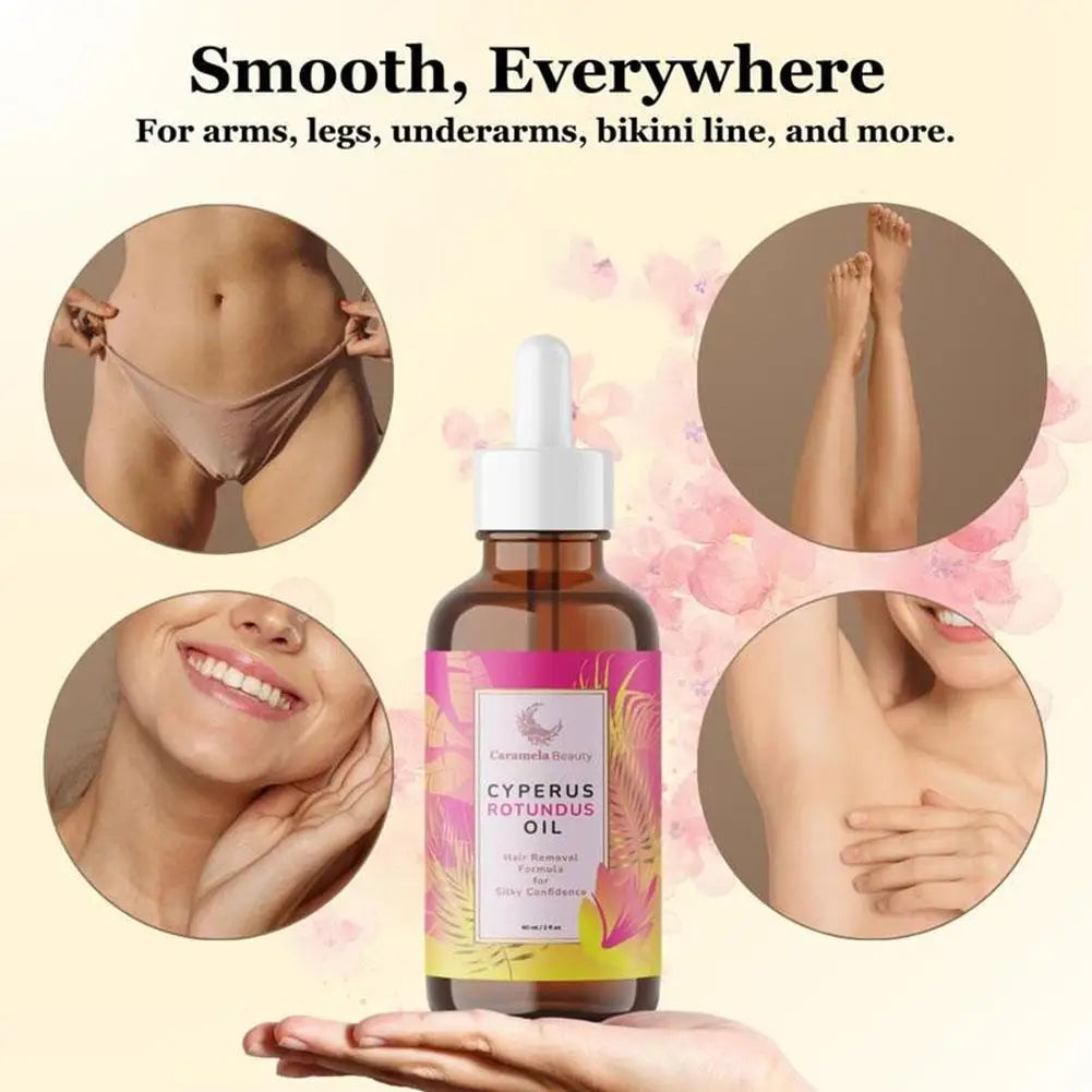 Cyperus Rotundus Oil Hair Growth Inhibitor Caramela Beauty Natural Hair Reduction Oil for Armpit Leg Arm Smooth Skin Care