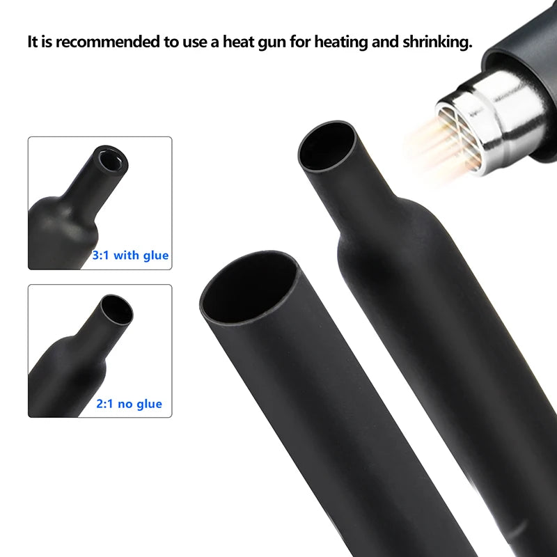 2:1/ 3:1/4:1 Heat Shrink Tube Set 73~900pcs Shrinkage Tubing Kit Cable Repair Protecter Wire Insulation Thermoresistant Sleeving