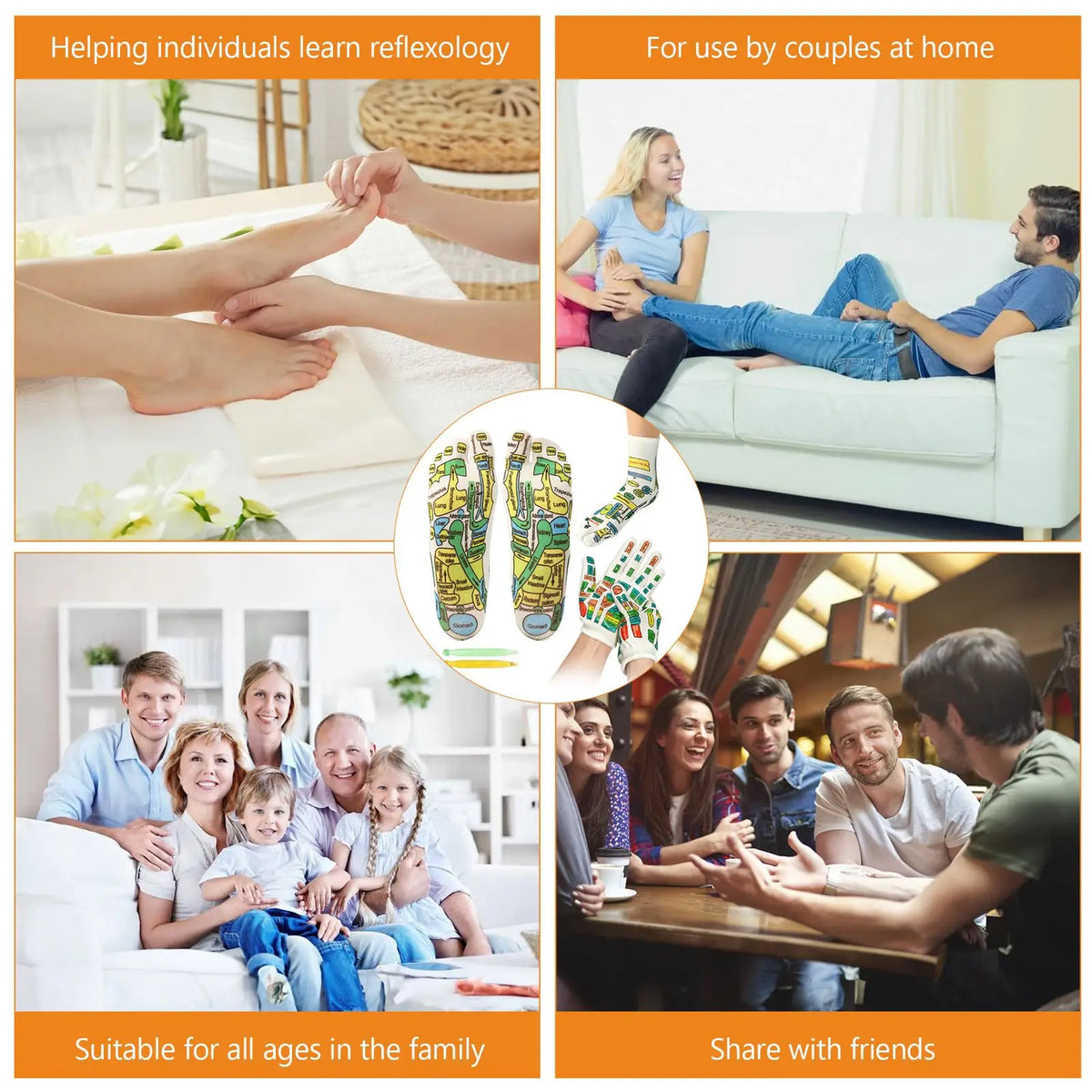 Socks Acupressure Foot Massage Relieve Tired Feet Massager Reflexology Socks Foot Acupoint Massage Tool Physiotherapy Foot Care