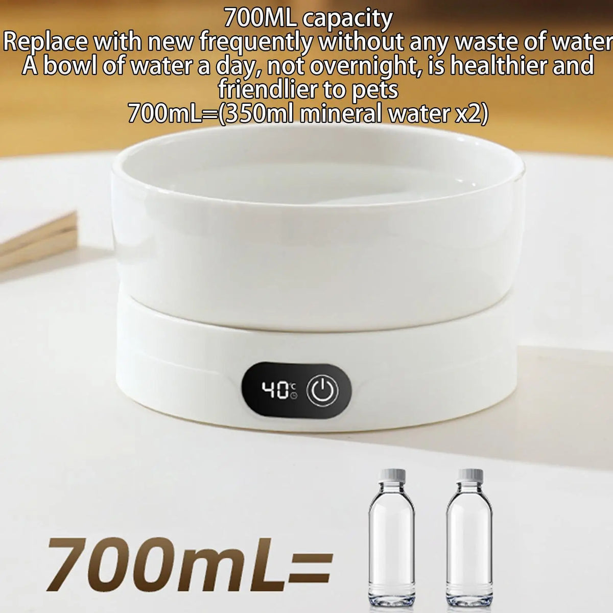 Heated Cat Dish 4 Temperature Settings Winter Pet Drinking Plate Thermal Heated Water Bowl for Chickens Ducks Birds Animals