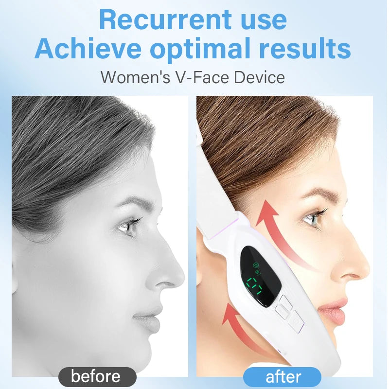 V Face Double Chin Remover & Gua Sha Massage Tool Electric Face Skin Lifting Firming Beauty Device Double Chin Reducer