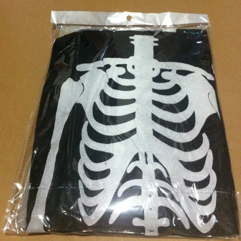 Halloween Adults Kids Cosplay Robes Skeleton Printed Masquerade Scary Costumes Cloak Carnival Party Clothes Stage Wear