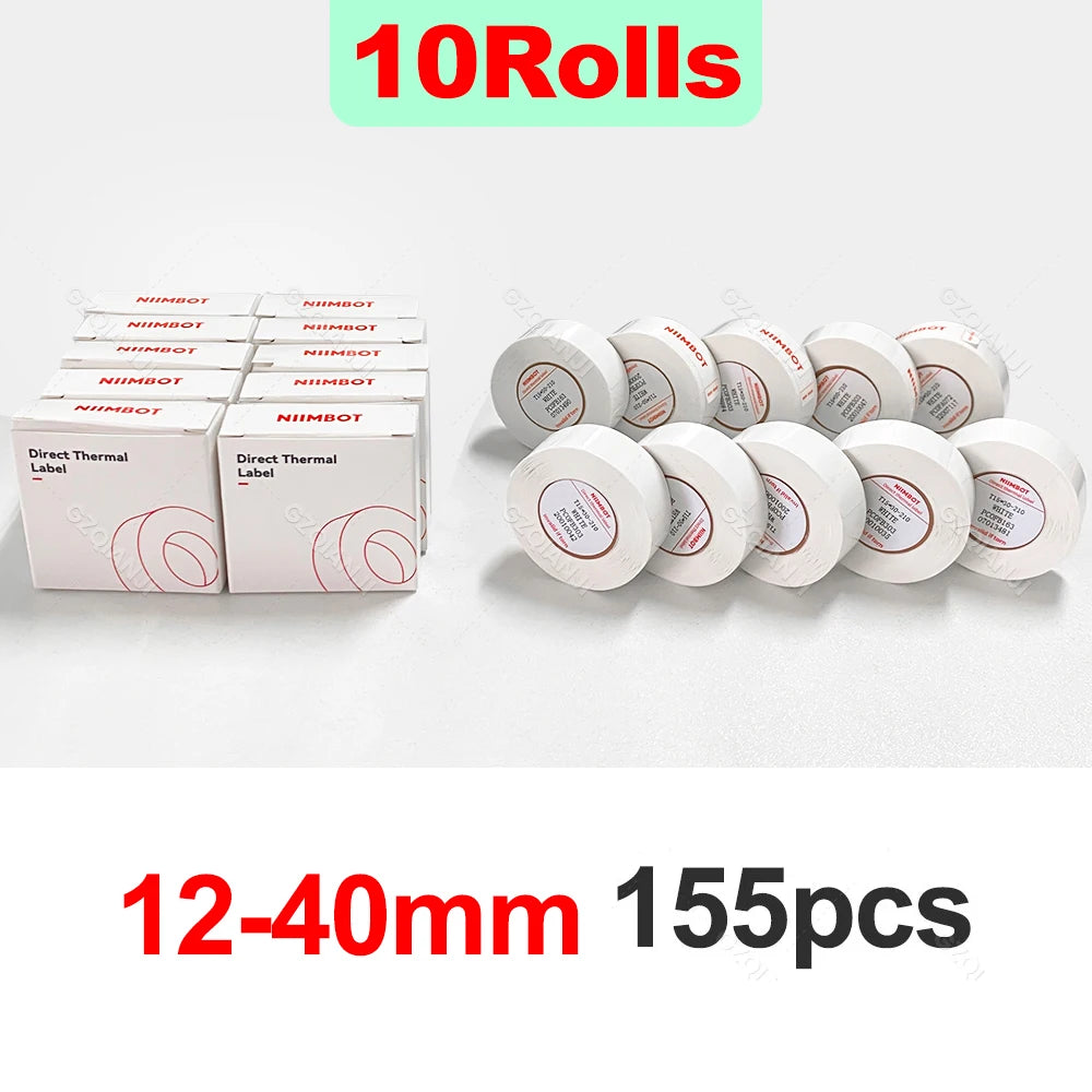 Niimbot D11/D101/D110 Mini Portable Printer White Tape Sticker Papers Waterproof Anti-Oil No Glue Thermal Label Printer Rolls