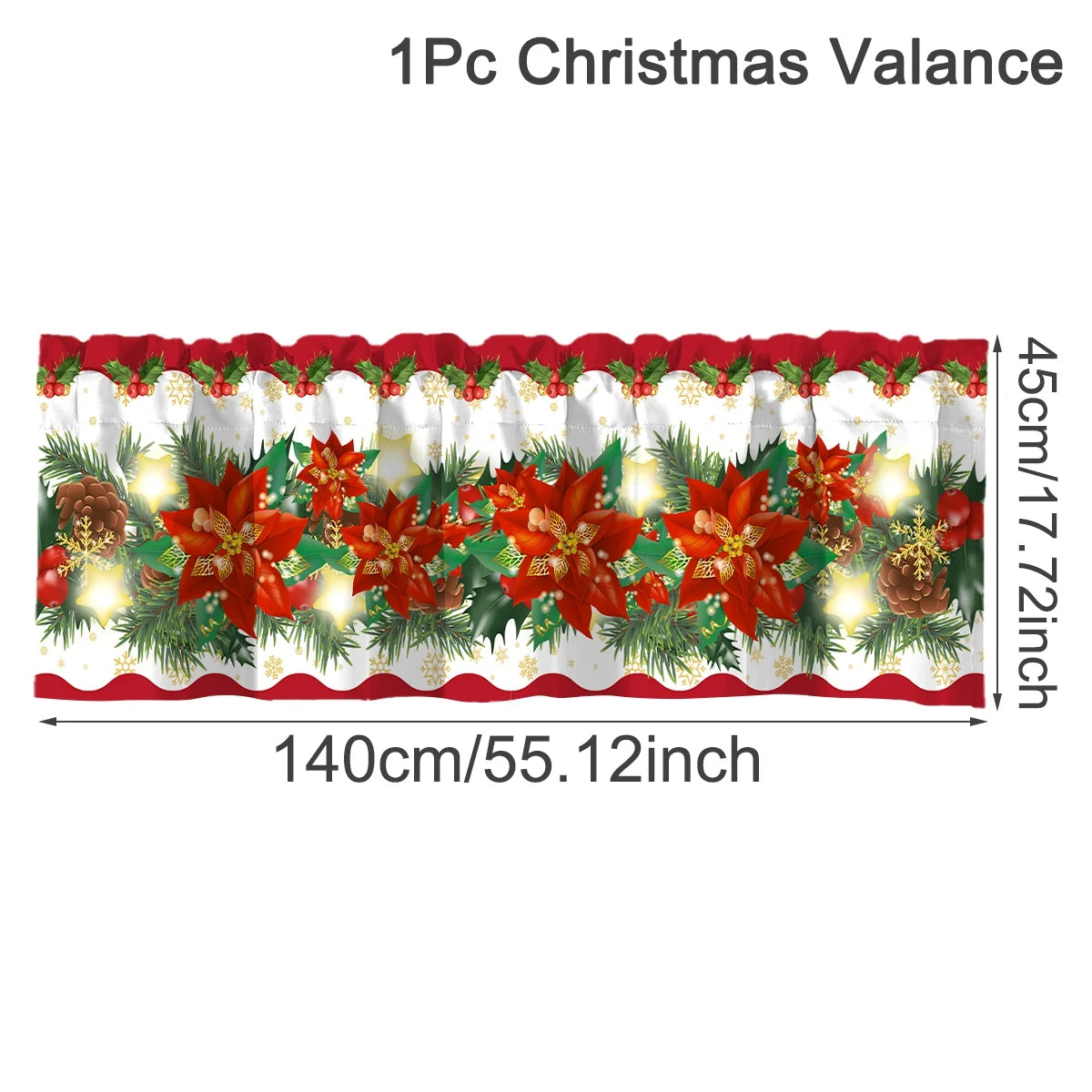 Christmas Short Curtain Merry Cristmas Decoration for Home. Xmas Ornament Navidad New Year Gift for Kitchen Living Room