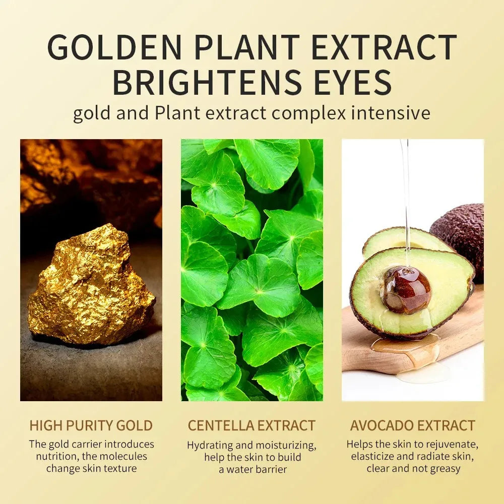 60/120 Pieces Avocado Gold Eye Masks Moisturizing Firming Eye Patches to Improve Eye Bags Anti-Wrinkle Eye Patches for Dark Circles