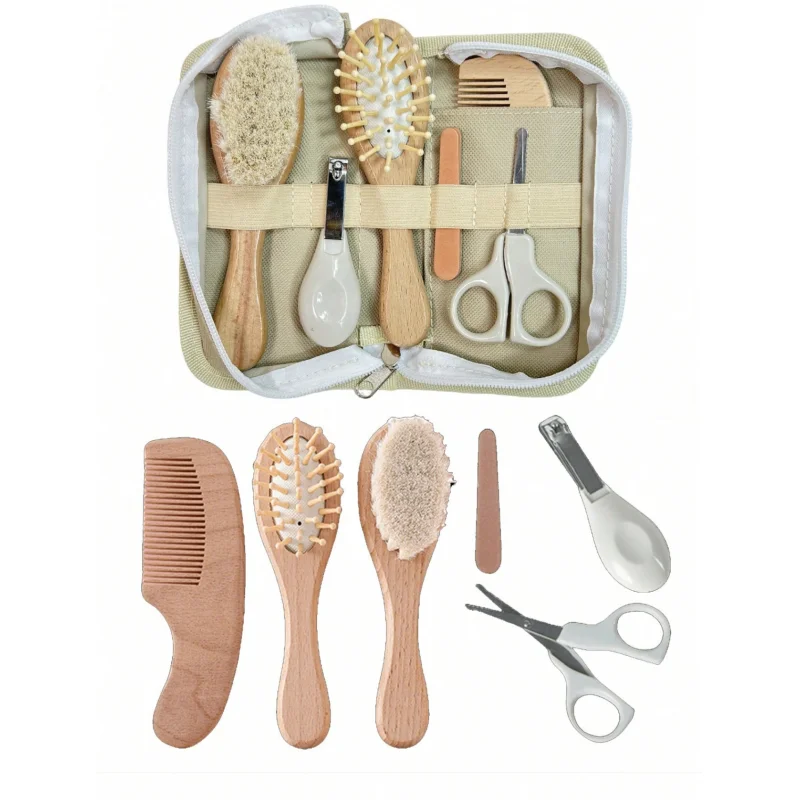 Baby Care Kit Six-Piece Baby Nasal Inhaler Nail Clipper Brush File Comb Scissors Set Daily Cleaning and Care Accessories for Baby