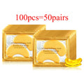 50 Pairs Crystal Gold Eye Patches Anti Dark Circles Remove Eye Bags Moisturizing Golden Collagen Eye Mask Skin Care